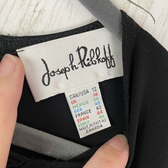 Joseph Ribkoff Black Tunic with Sheer Detail - Picture 4 of 8